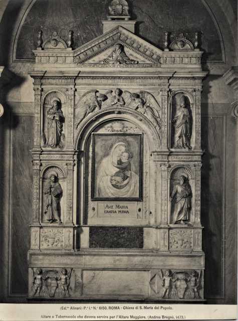 Alinari, Fratelli — Roma - Chiesa di S. Maria del Popolo. Altare o Tabernacolo che doveva servire per l'altare Maggiore. (Andrea Bregno, 1473.) — insieme
